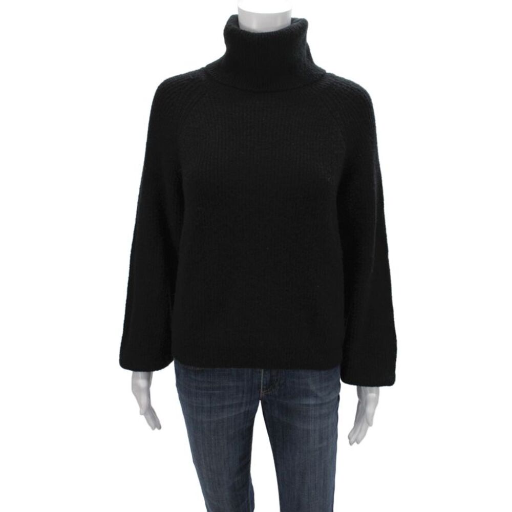 Olivaceous Women Pullover Sweater Black Turtleneck Long Sleeve Size S